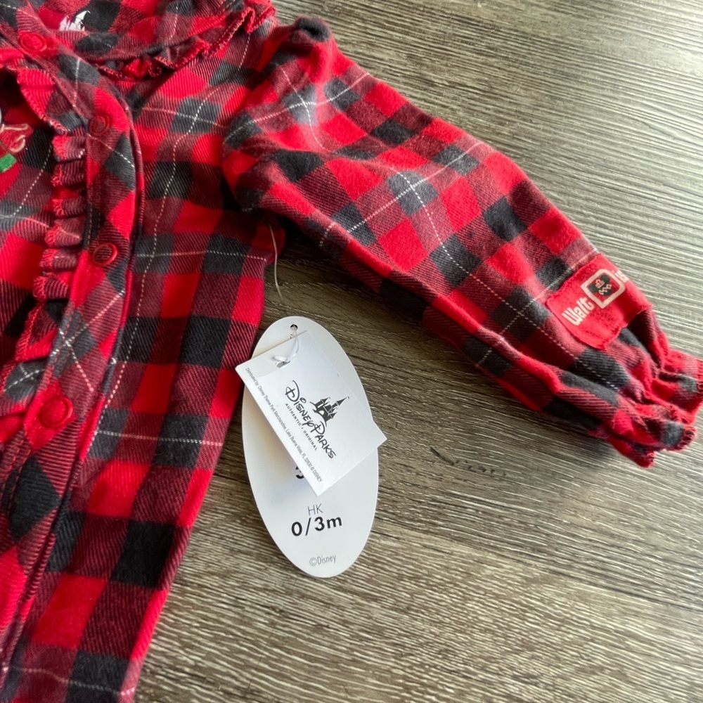 Disney Red and Black Plaid Kids Footie - Picture 3 of 5
